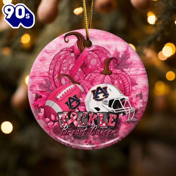 Auburn Tigers  Breast Cancer And Sport Team Ceramic Ornament