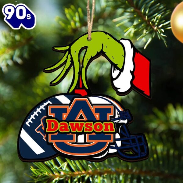 Auburn Tigers Personalized Your Name Grinch And Football Ornament