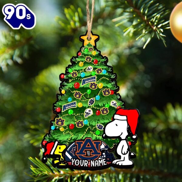 Auburn Tigers Snoopy And NCAA Football Ornament