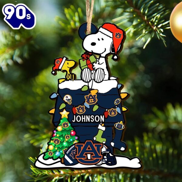 Auburn Tigers Snoopy Christmas NCAA Ornament Personalized Your Name