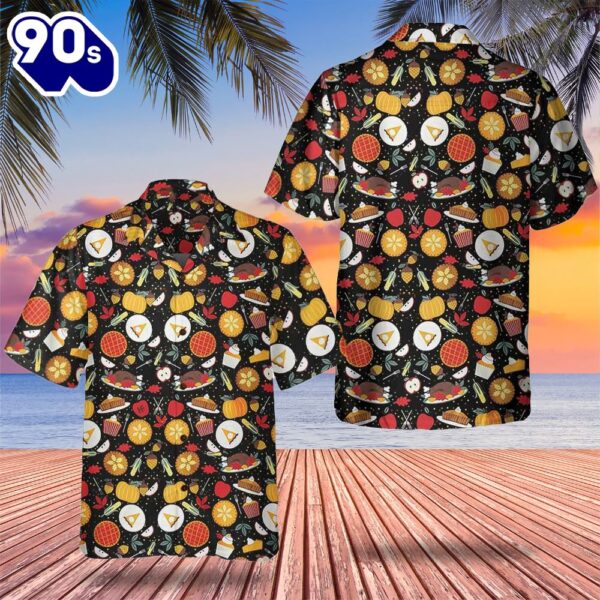 Autumn Vibe Thanksgiving Hawaiian Shirt Autumn Pattern Thanksgiving Gifts For Him