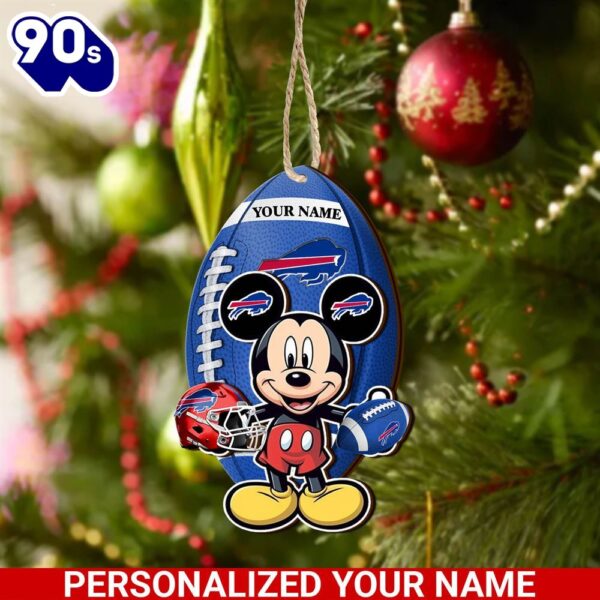 Buffalo Bills And Mickey Mouse Ornament Personalized Your Name