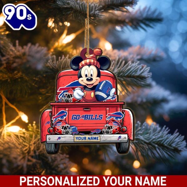 Buffalo Bills Mickey Mouse Ornament Personalized Your Name Sport Home Decor