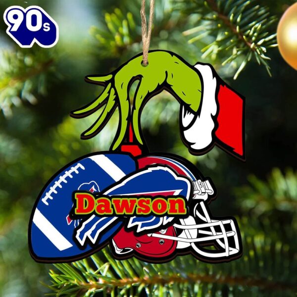 Buffalo Bills Personalized Your Name Grinch And Football Ornament