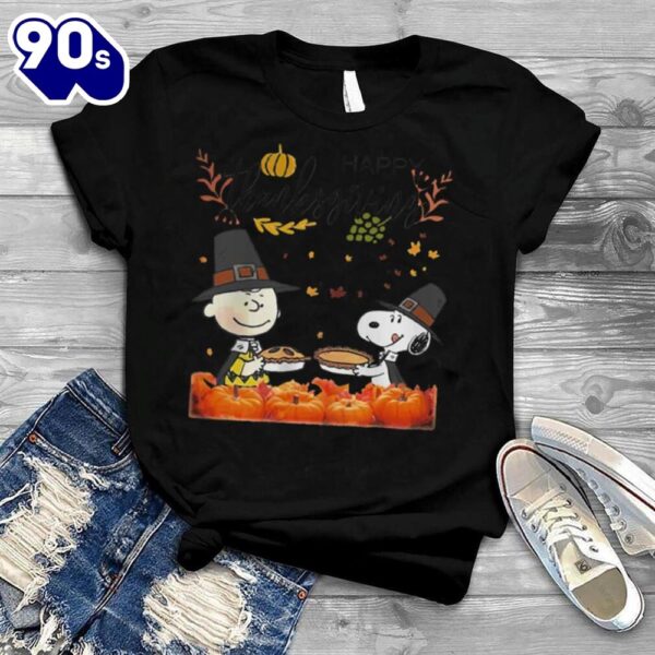 Charlie and Snoopy Peanuts happy Thanksgiving shirt