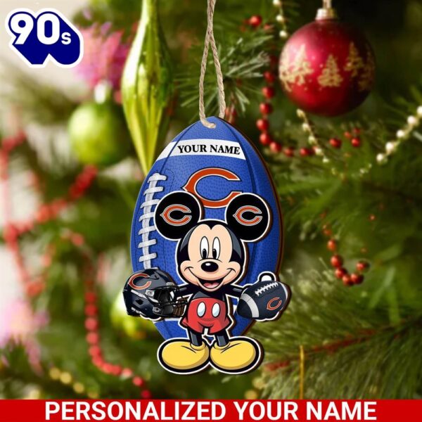 Chicago Bears And Mickey Mouse Ornament Personalized Your Name