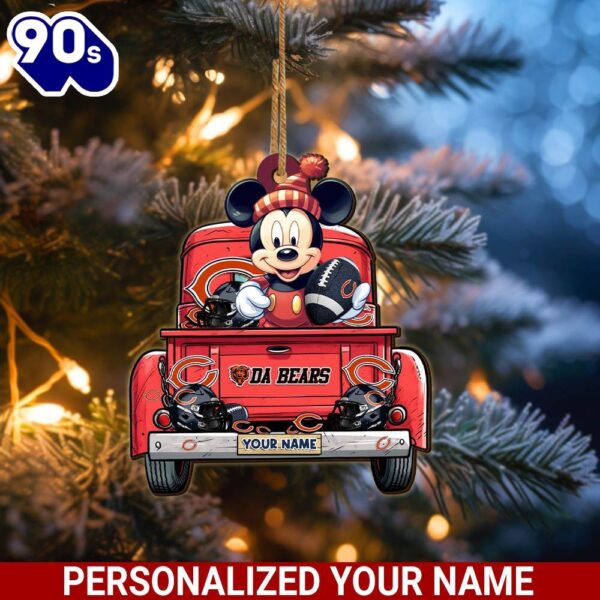 Chicago Bears Mickey Mouse Ornament Personalized Your Name Sport Home Decor