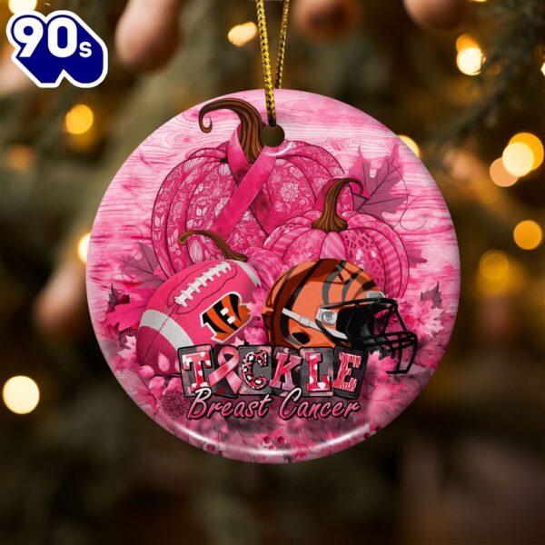Cincinnati Bengals  Breast Cancer And Sport Team Ceramic Ornament