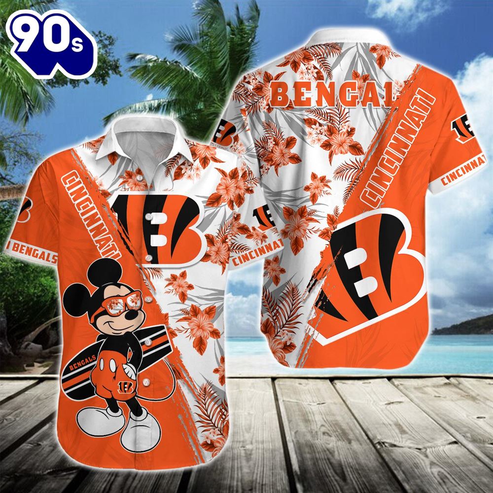 Cincinnati Bengals Team NFL Mickey Hawaiian Beach Shirt Cincinnati Bengals Team NFL Mickey Hawaiian Beach Shirt