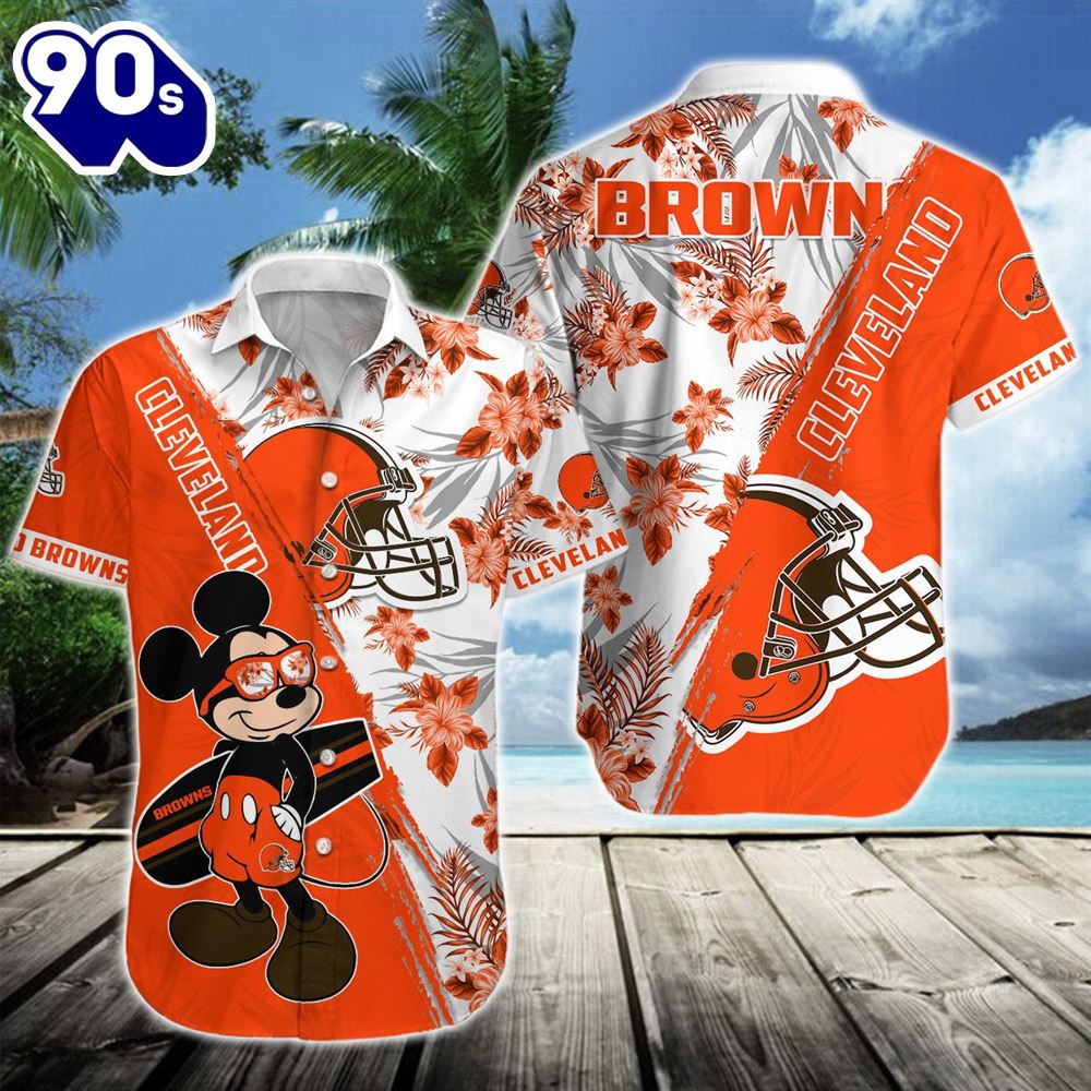 Cleveland Browns Team NFL Mickey Hawaiian Beach Shirt Cleveland Browns Team NFL Mickey Hawaiian Beach Shirt