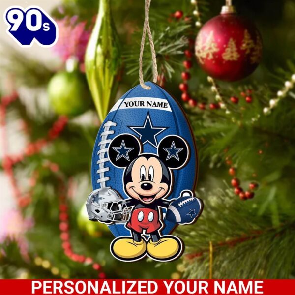 Dallas Cowboys And Mickey Mouse Ornament Personalized Your Name