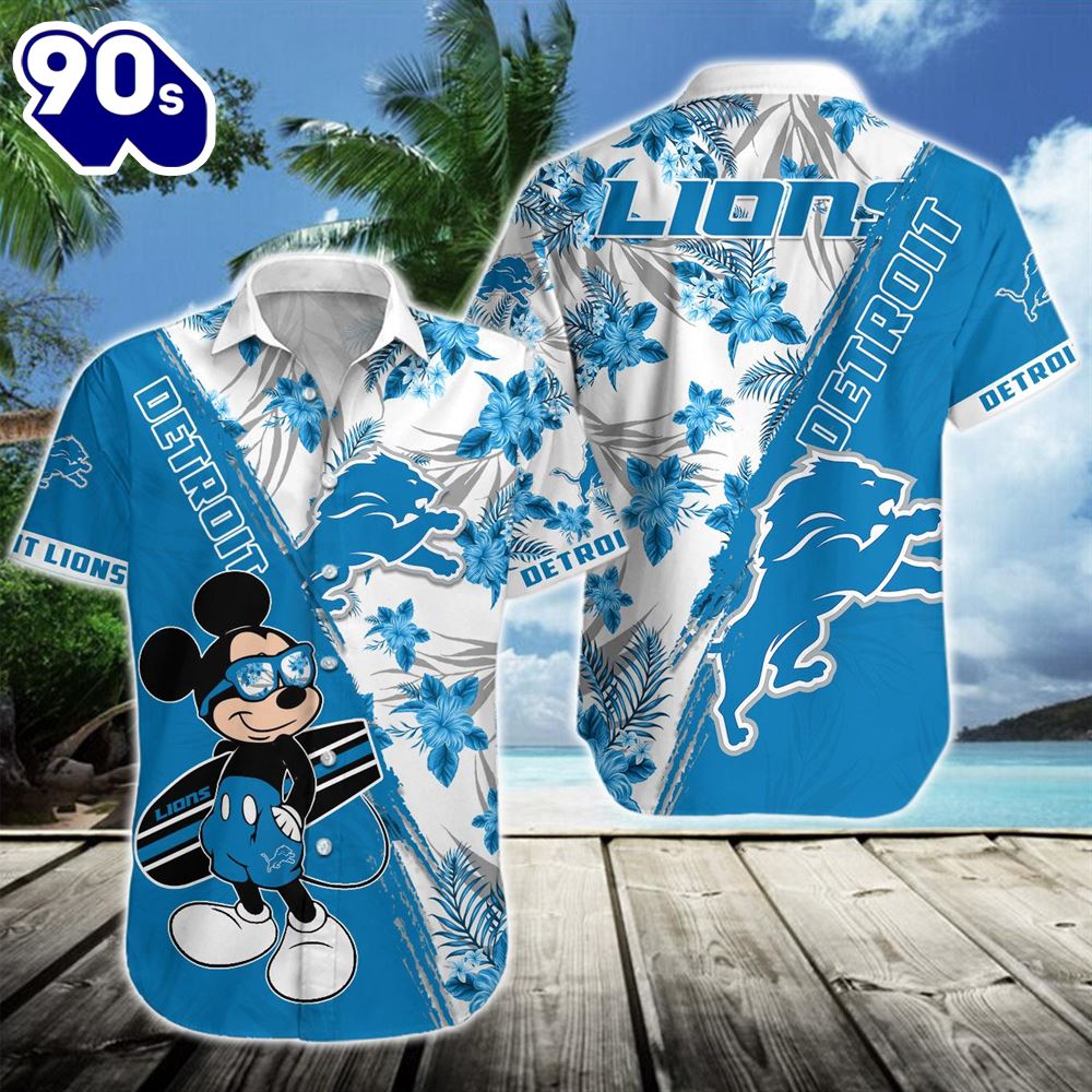 Detroit Lions Team NFL Mickey Hawaiian Beach Shirt Detroit Lions Team NFL Mickey Hawaiian Beach Shirt