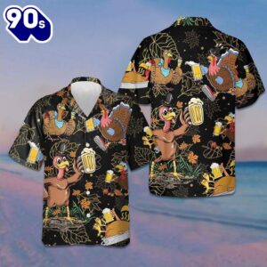 Drunk Turkey Thanksgiving Hawaiian Shirt…