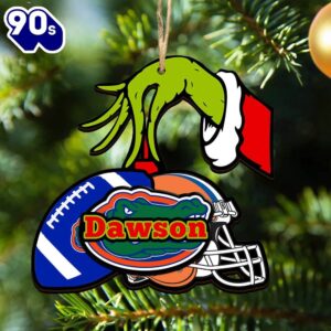 Florida Gators Personalized Your Name Grinch And Football Ornament