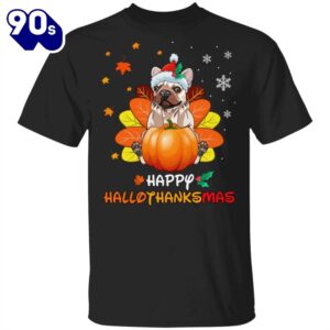 Frenchie Happy Hallothanksmas T-Shirt Funny…