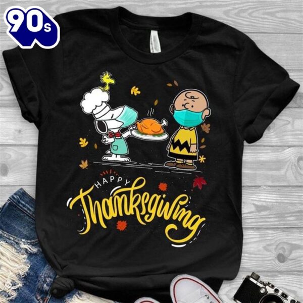 Funny Snoopy And Charlie Brown Happy Thanksgiving Quarantine Tshirt