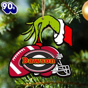 Georgia Bulldogs Personalized Your Name Grinch And Football Ornament