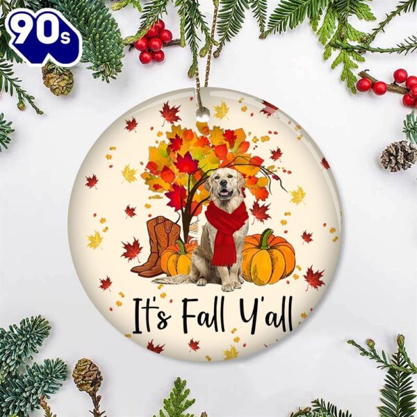 Golden Retriever It’s Fall Y’all Thanksgiving Ornament Adorable Items Gifts For Door Decor