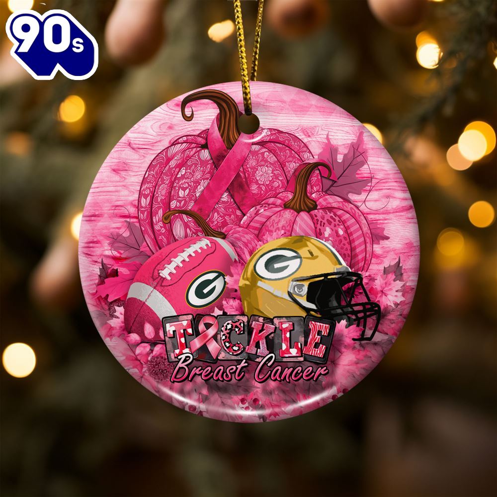 Green Bay Packers Breast Cancer And Sport Team Ceramic Ornament Green Bay Packers Breast Cancer And Sport Team Ceramic Ornament