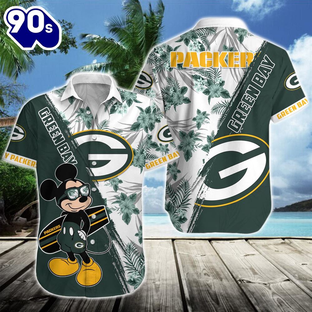 Green Bay Packers Team NFL Mickey Hawaiian Beach Shirt Green Bay Packers Team NFL Mickey Hawaiian Beach Shirt
