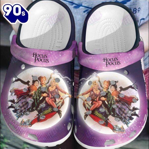 Hocus Pocus Halloween Pink Crocband Clogs