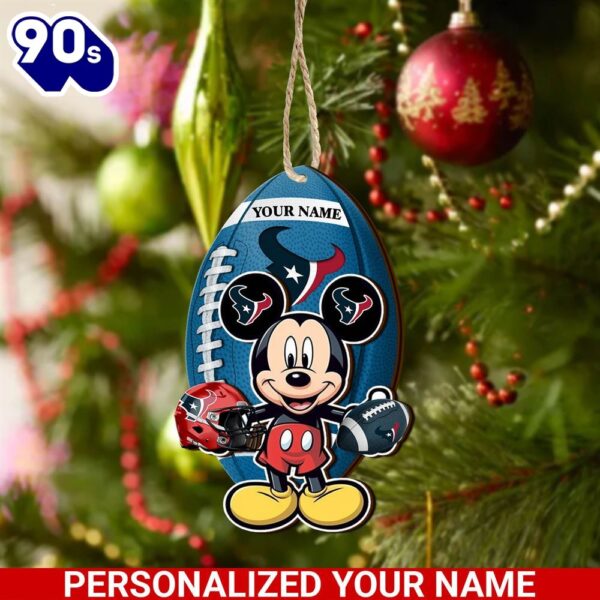 Houston Texans And Mickey Mouse Ornament Personalized Your Name