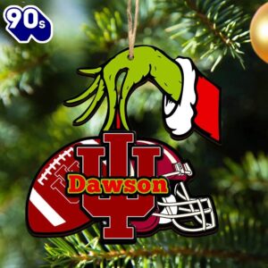 Indiana Hoosiers Personalized Your Name Grinch And Football Ornament