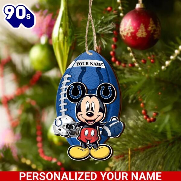 Indianapolis Colts And Mickey Mouse Ornament Personalized Your Name