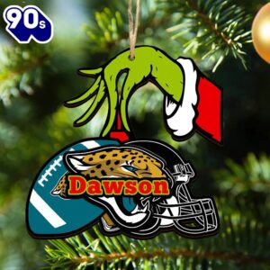 Jacksonville Jaguars Personalized Your Name Grinch And Football Ornament