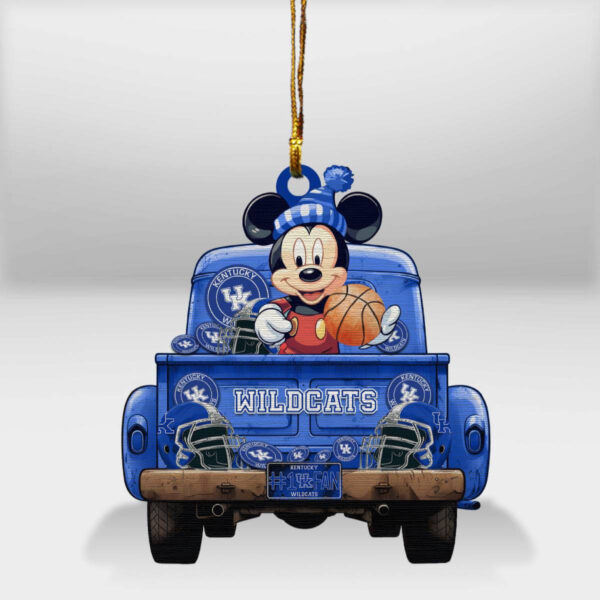 Kentucky Wildcats Mickey Mouse Christmas Wood Ornament