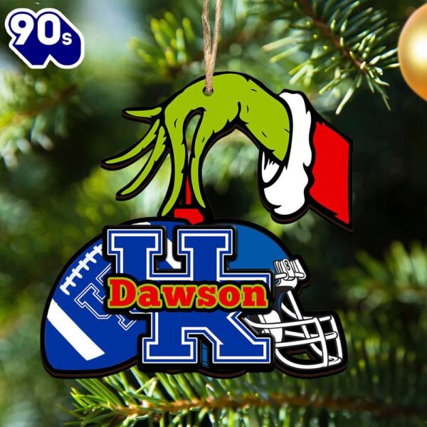 Kentucky Wildcats Personalized Your Name Grinch And Football Ornament