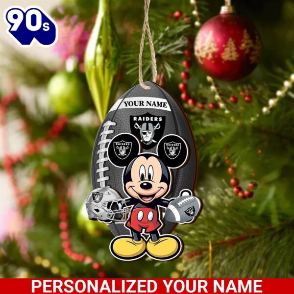Las Vegas Raiders And Mickey Mouse Ornament Personalized Your Name