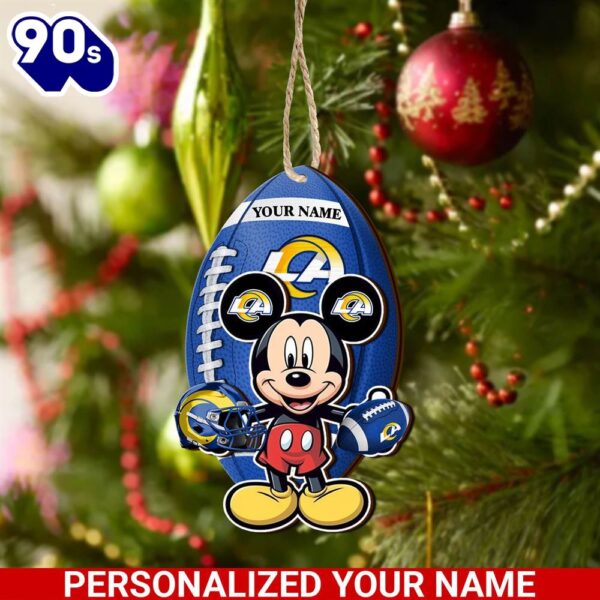 Los Angeles Rams And Mickey Mouse Ornament Personalized Your Name