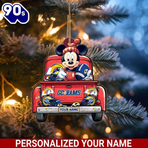 Los Angeles Rams Mickey Mouse Ornament Personalized Your Name Sport Home Decor