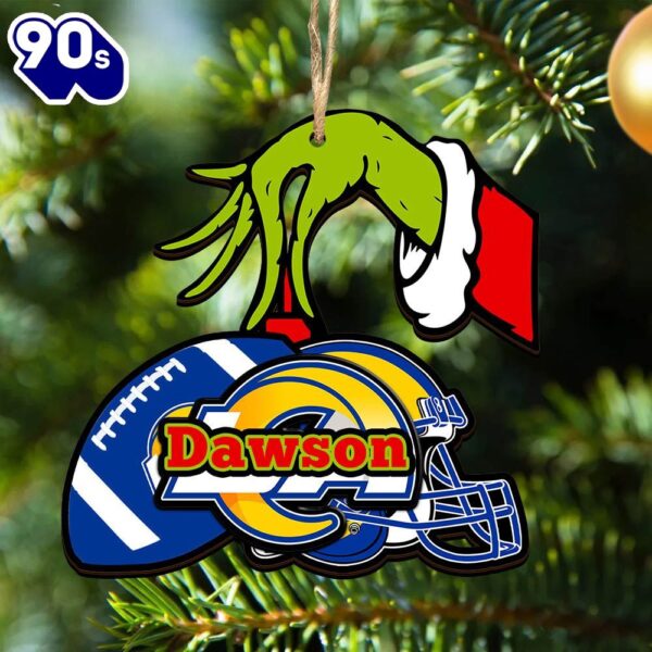 Los Angeles Rams Personalized Your Name Grinch And Football Ornament