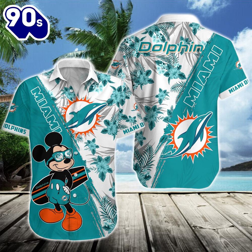 Miami Dolphins Team NFL Mickey Hawaiian Beach Shirt Miami Dolphins Team NFL Mickey Hawaiian Beach Shirt
