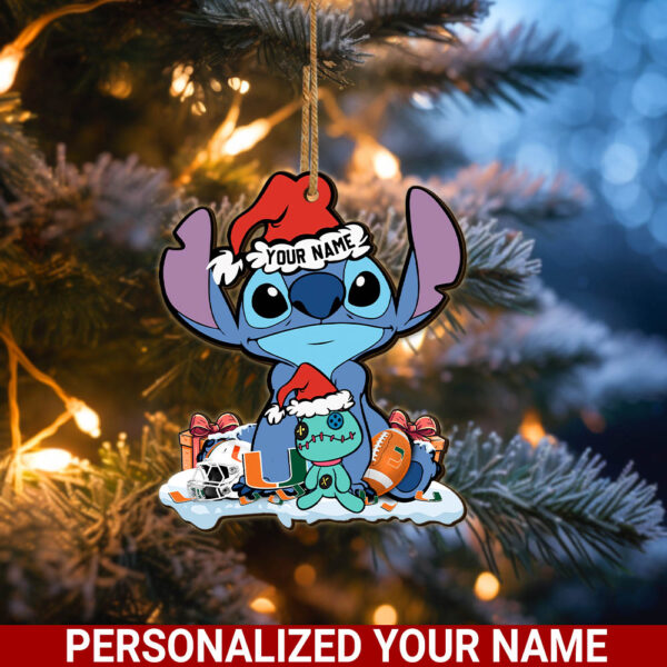 Miami HurricanesStitch Custom Name Ornament NCAA And St Ornament