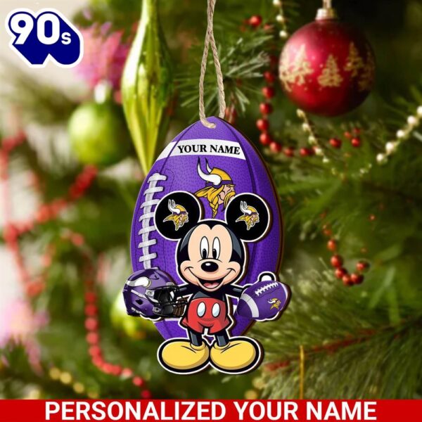 Minnesota Vikings And Mickey Mouse Ornament Personalized Your Name