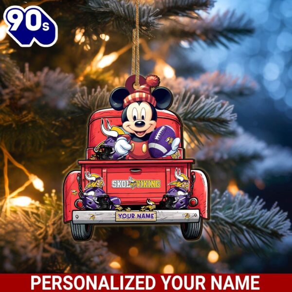 Minnesota Vikings Mickey Mouse Ornament Personalized Your Name Sport Home Decor