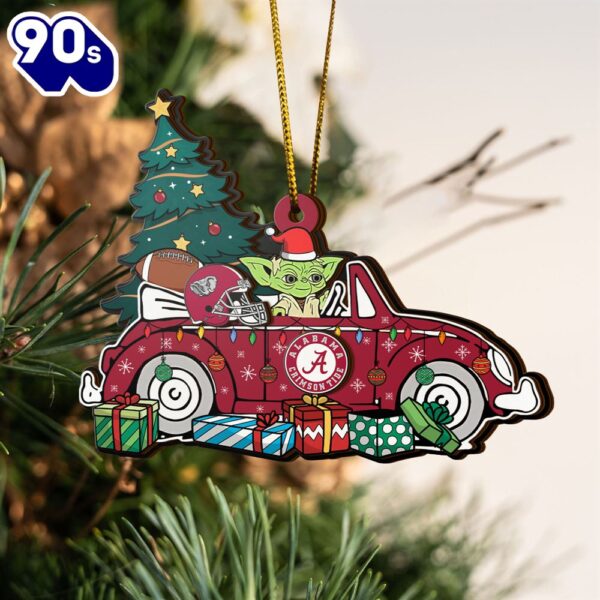 NCAA Alabama Crimson Tide And Baby Yoda Christmas Ornament