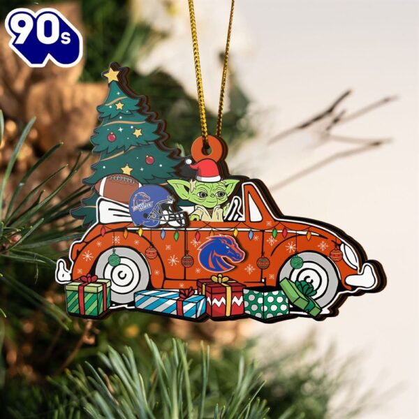 NCAA Boise State Broncos And Baby Yoda Christmas Ornament