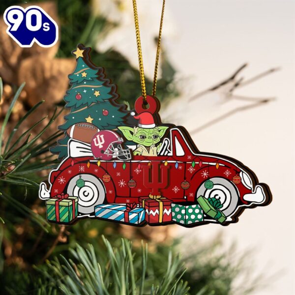 NCAA Indiana Hoosiers And Baby Yoda Christmas Ornament