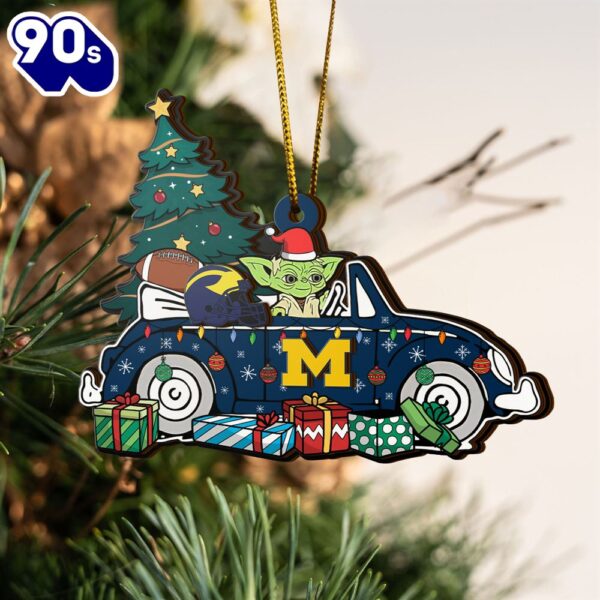 NCAA Michigan Wolverines And Baby Yoda Christmas Ornament