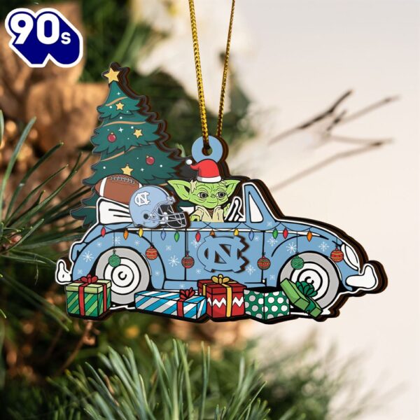 NCAA North Carolina Tar Heels And Baby Yoda Christmas Ornament