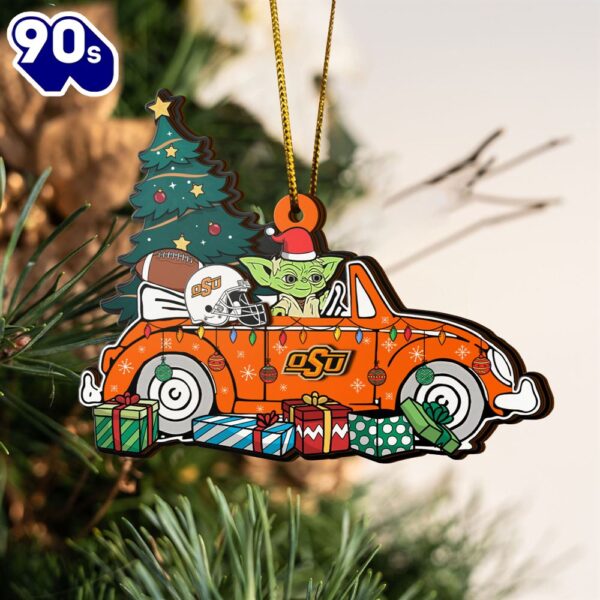 NCAA Oklahoma State Cowboys And Baby Yoda Christmas Ornament