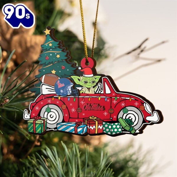 NCAA Ole Miss Rebels And Baby Yoda Christmas Ornament