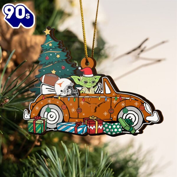 NCAA Texas Longhorns And Baby Yoda Christmas Ornament