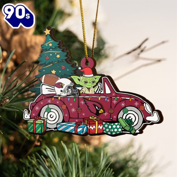 NFL Arizona Cardinals And Baby Yoda Christmas Ornament