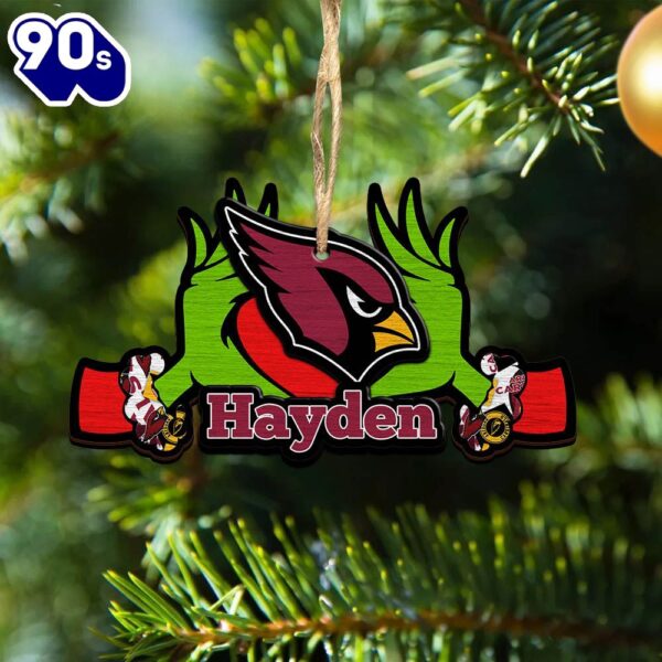 NFL Arizona Cardinals Grinch Christmas Ornament Personalized Your Name