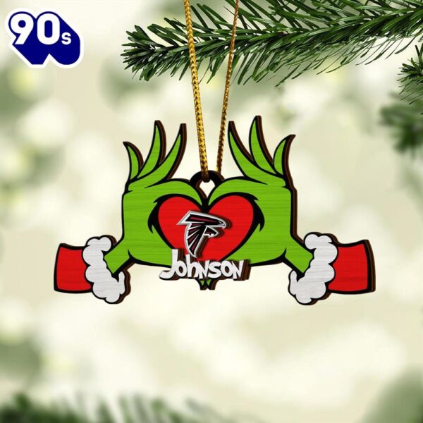 NFL Atlanta Falcons And Grinch Xmas Ornament Custom Your Name